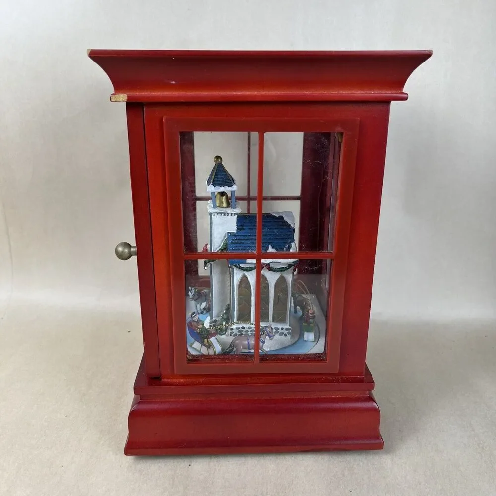 2009 Mr. Christmas Musical Animated Lighted Church Curio Cabinet 30 Songs w/cord